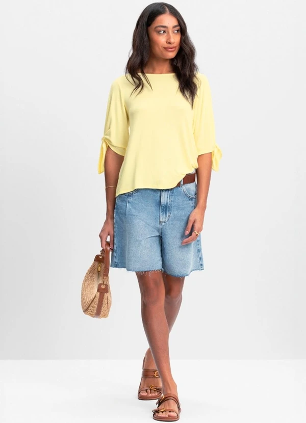 Essendi - Blusa Feminina em Viscose Amarelo 3