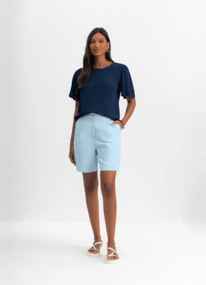 Essendi - Blusa Feminina em Viscose Azul - ESSENDI