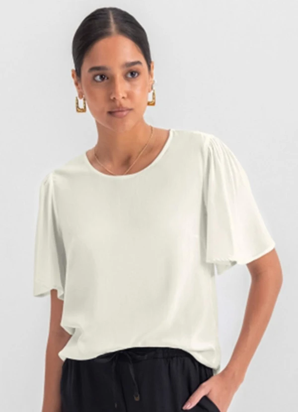Essendi - Blusa Feminina em Viscose Bege