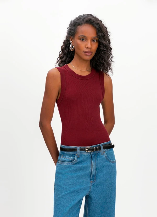 Essendi - Blusa Feminina em Viscose Bordô