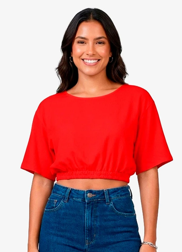 Infinita Cor - Blusa Feminina em Viscose Laranja