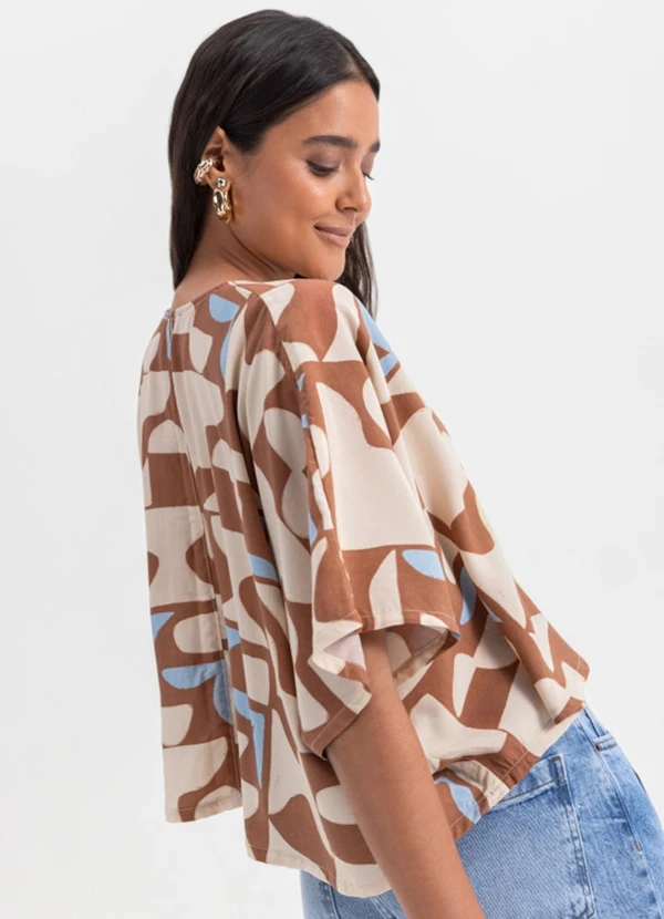 Essendi - Blusa Feminina em Viscose  Marrom 2