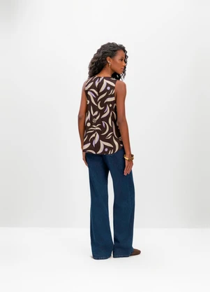 Essendi - Blusa Feminina em Viscose Marrom - ESSENDI