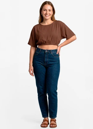 Infinita Cor - Blusa Feminina em Viscose Marrom - INFINITA COR