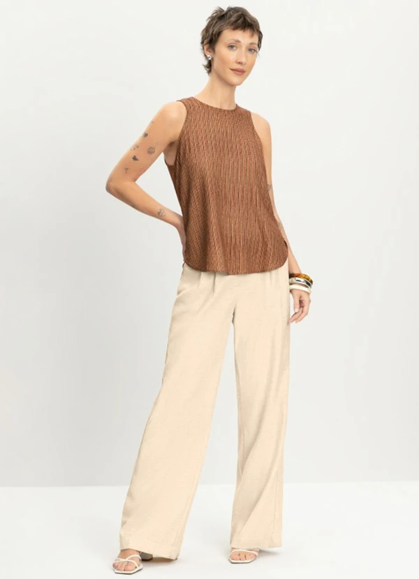 Essendi - Blusa Feminina em Viscose Praiana Marrom 3