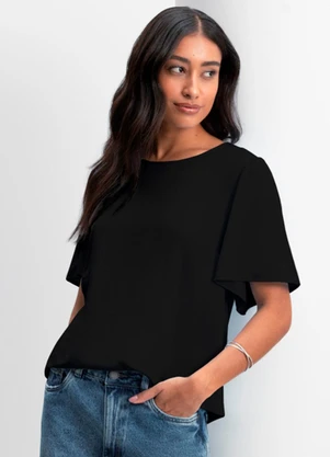 Essendi - Blusa Feminina em Viscose Preto - ESSENDI