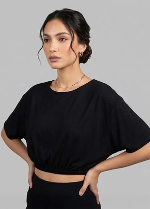 Infinita Cor - Blusa Feminina em Viscose Preto - INFINITA COR