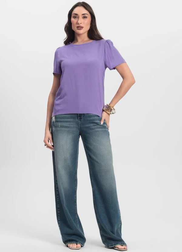 Infinita Cor - Blusa Feminina em Viscose Roxo 3