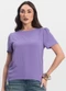 Infinita Cor - Blusa Feminina em Viscose Amarelo - variação: Roxo