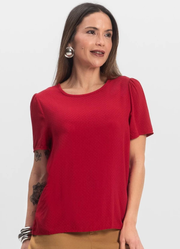 Infinita Cor - Blusa Feminina em Viscose Vermelho