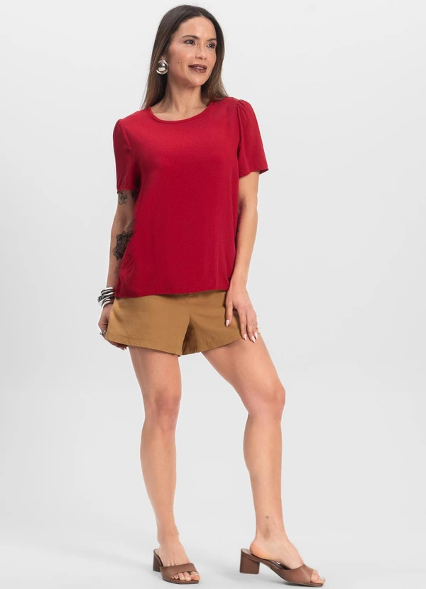 Infinita Cor - Blusa Feminina em Viscose Vermelho 3