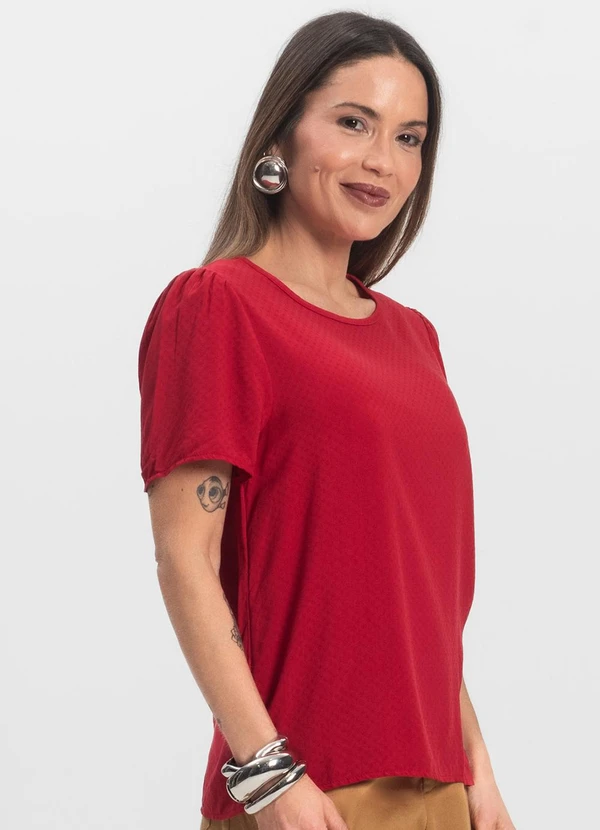 Infinita Cor - Blusa Feminina em Viscose Vermelho 4