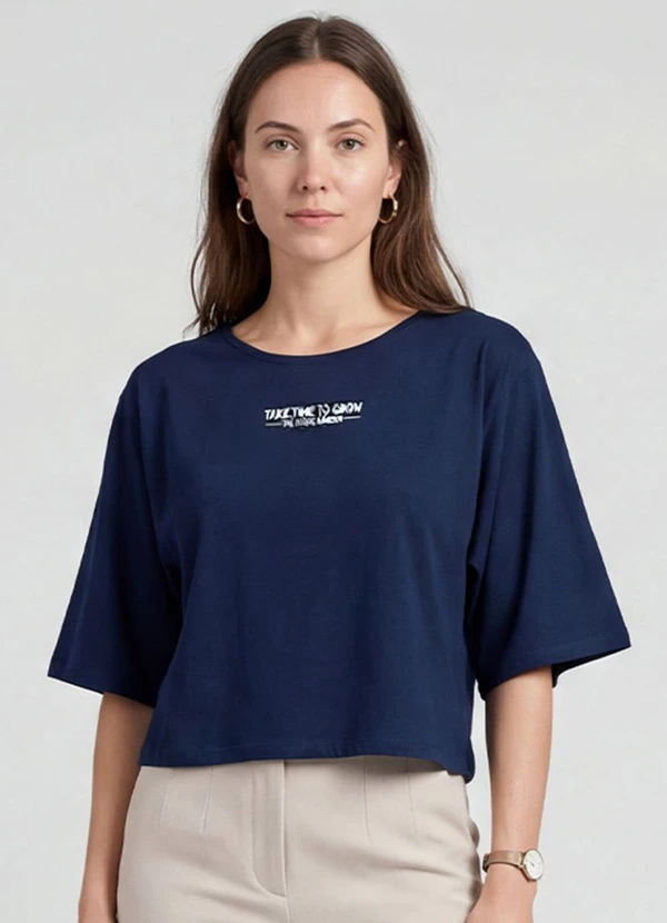 Infinita Cor - Blusa Feminina em Viscotorcion Azul