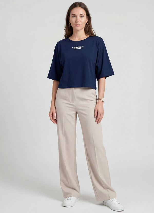 Infinita Cor - Blusa Feminina em Viscotorcion Azul 2