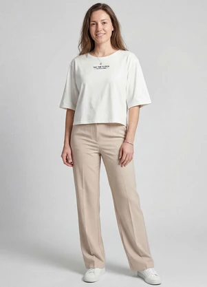 Infinita Cor - Blusa Feminina em Viscotorcion Bege - INFINITA COR