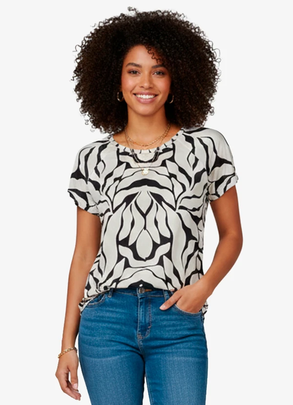 Infinita Cor - Blusa Feminina em Viscotorcion Bege