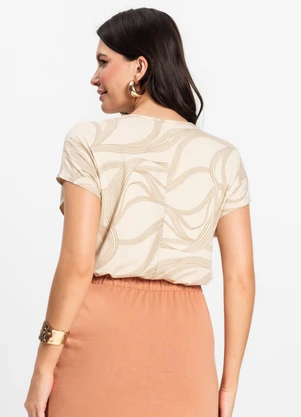 Rovitex - Blusa Feminina em Viscotorcion Bege - ROVITEX