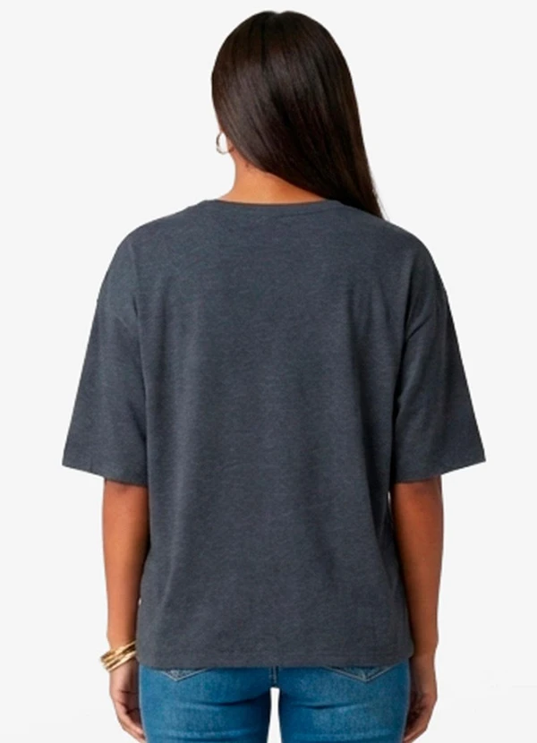 Infinita Cor - Blusa Feminina em Viscotorcion Cinza 2