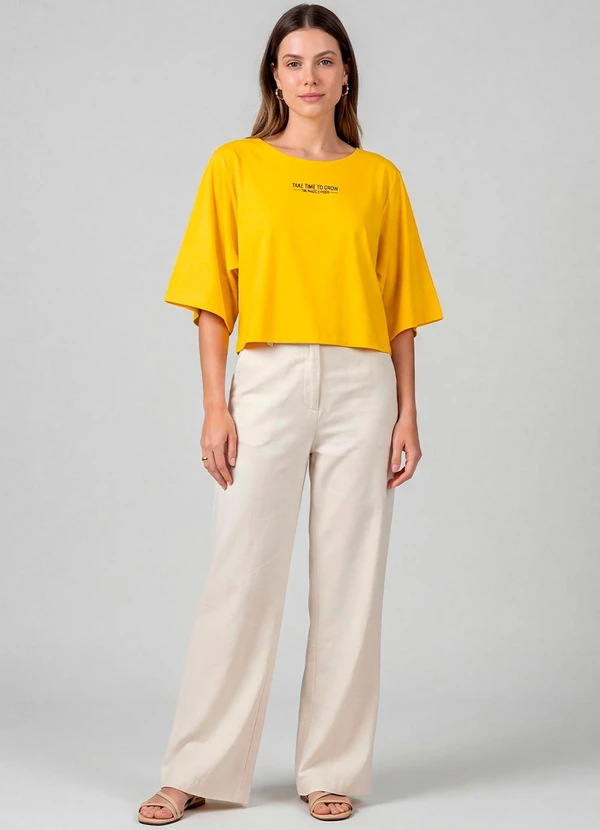 Infinita Cor - Blusa Feminina em Viscotorcion Laranja 2