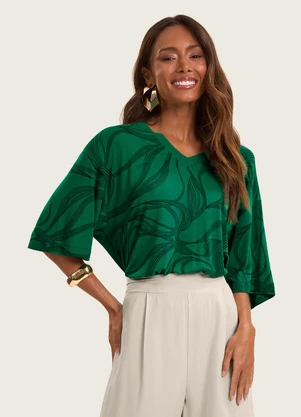 Rovitex - Blusa Feminina em Viscotorcion Verde - ROVITEX