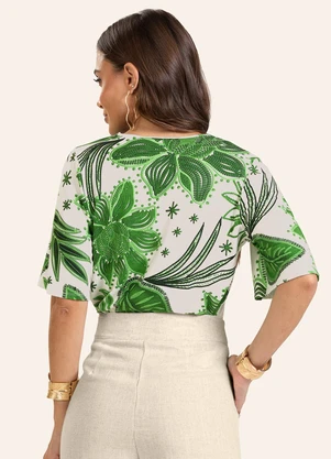 Endless - Blusa Feminina em Viscotorcion Verde - ENDLESS