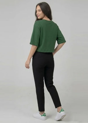 Infinita Cor - Blusa Feminina em Viscotorcion Verde - INFINITA COR