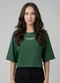 Infinita Cor - Blusa Feminina em Viscotorcion Preto - variação: Verde
