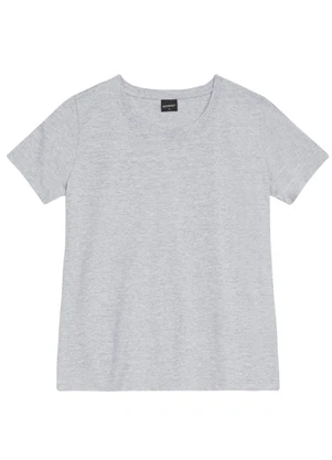 Essendi - Blusa Feminina Essencial em Meia Malha Cinza - ESSENDI