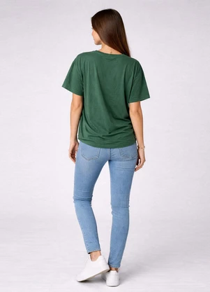 Infinita Cor - Blusa Feminina Estampa e Costa Maior Verde - INFINITA COR