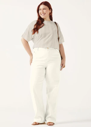 Marialícia - Blusa Feminina Estampa Frente Bege - MARIALÍCIA