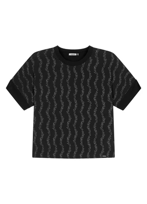 Marialícia - Blusa Feminina Estampa Frente Preto - MARIALÍCIA