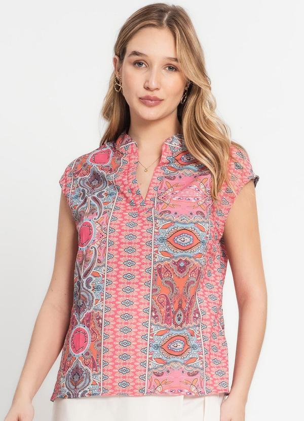 Select - Blusa Feminina Estampa Indiana Rosa