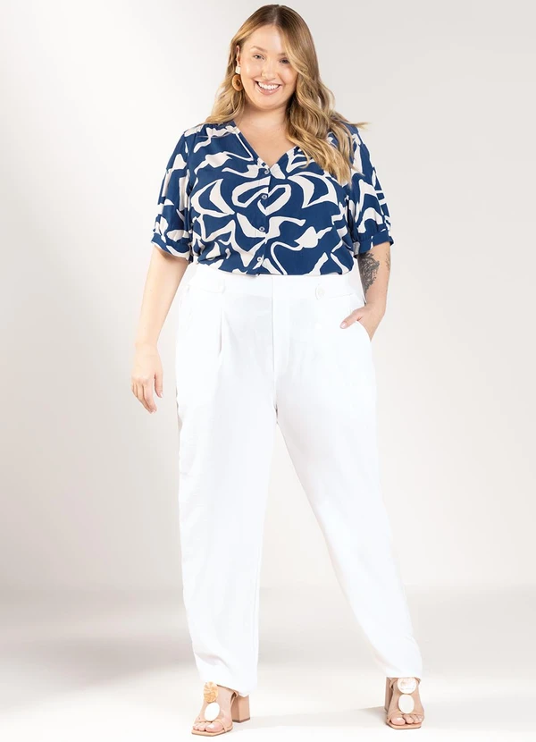 Marialícia - Blusa Feminina Estampada Azul 2