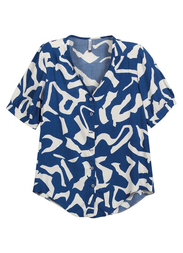 Marialícia - Blusa Feminina Estampada Azul 3