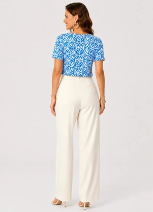 Infinita Cor - Blusa Feminina Estampada Azul - INFINITA COR