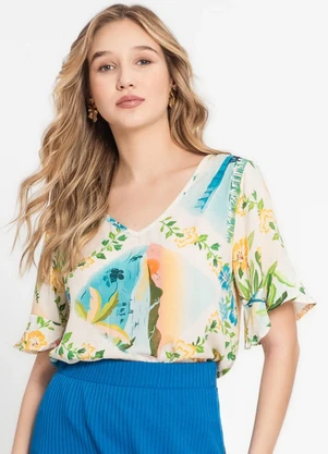Infinita Cor - Blusa Feminina Estampada Bege - INFINITA COR