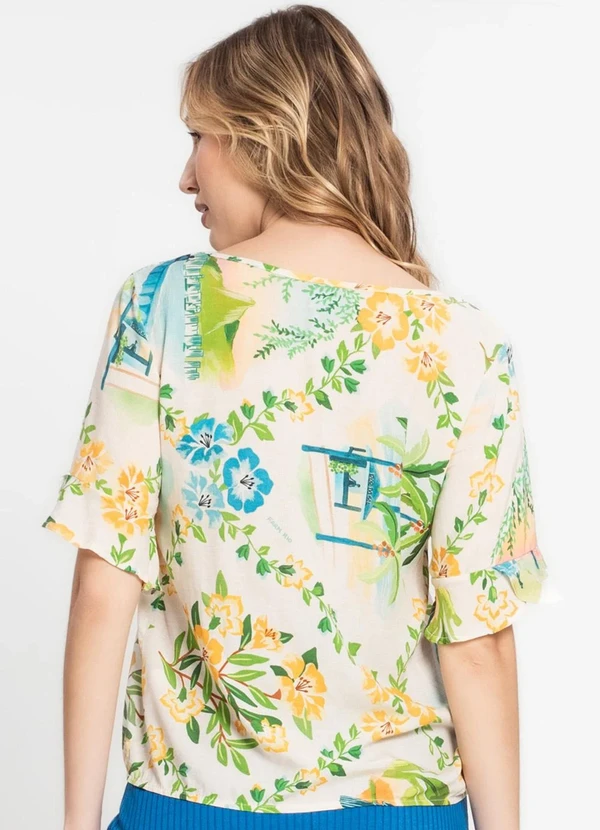 Infinita Cor - Blusa Feminina Estampada Bege 2