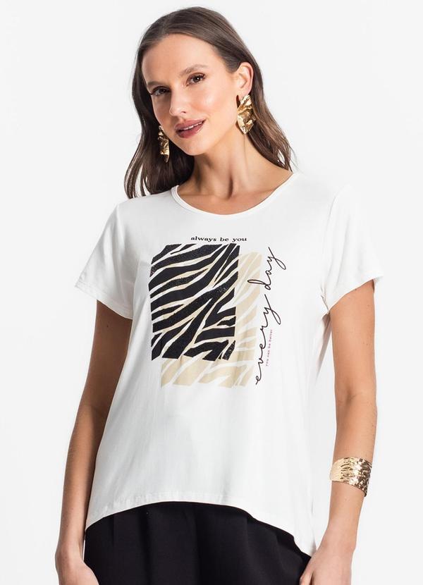 Rovitex - Blusa Feminina Estampada Bege