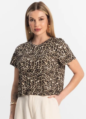 Select - Blusa Feminina Estampada Bege - SELECT
