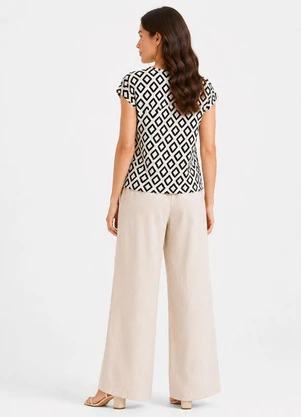 Select - Blusa Feminina Estampada Bege - SELECT