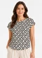 Select - Blusa Feminina Estampada Azul - variação: Bege