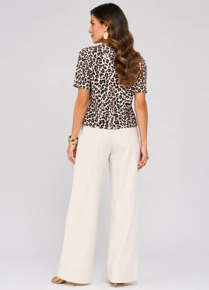 Infinita Cor - Blusa Feminina Estampada Bege - INFINITA COR