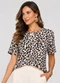 Infinita Cor - Blusa Feminina Estampada Azul - variação: Bege