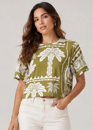 Infinita Cor - Blusa Feminina Estampada Bege - INFINITA COR