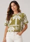 Infinita Cor - Blusa Feminina Estampada Azul - variação: Bege