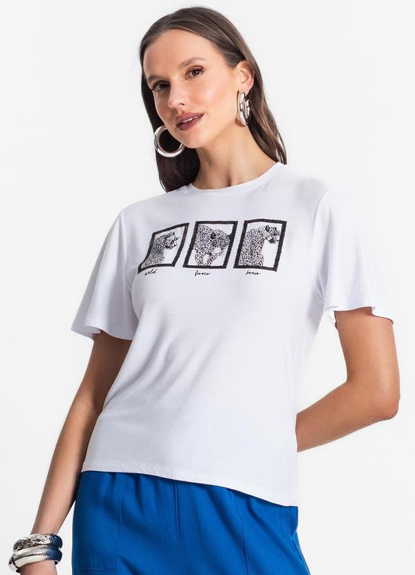 Rovitex - Blusa Feminina Estampada Branco 4