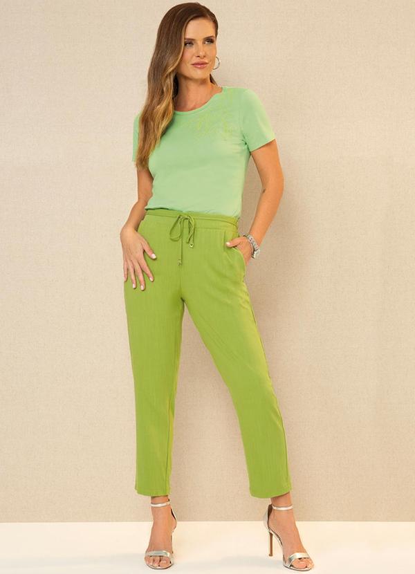 Cativa - Blusa Feminina Estampada com Efeito Puff Verde 2