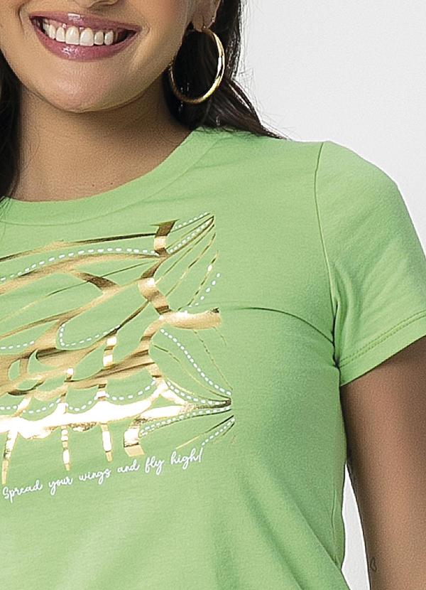 Habana - Blusa Feminina Estampada com Fóil Verde 3