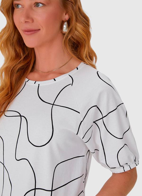 Malwee - Blusa Feminina Estampada em Algodão Off White 5