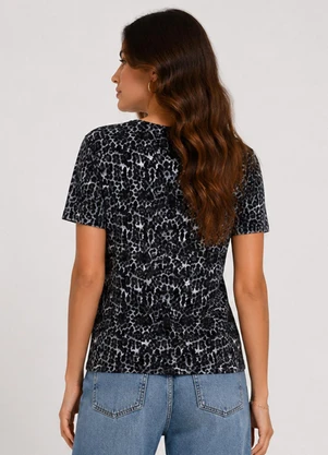 Infinita Cor - Blusa Feminina Estampada em Malha Cotton Cinza - INFINITA COR